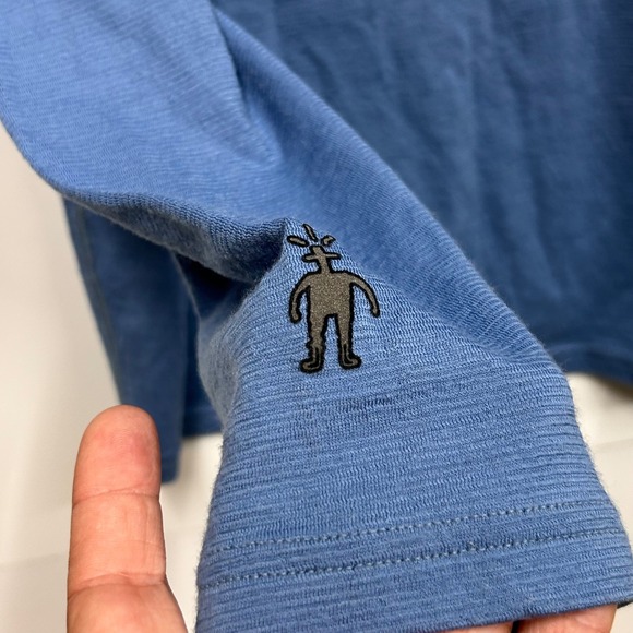 Smartwool Mens XL Blue 100% Merino Wool 1/4 Zip Long Sleeve Shirt Made Vietnam - Picture 4 of 13